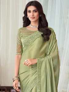 Saree mall Embroidered Embellished Saree with Embellished Blouse