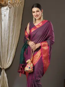 Saree mall Woven Design Zari Taant Sarees