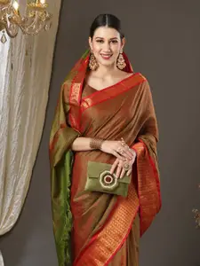 Saree mall Woven Design Zari Taant Sarees
