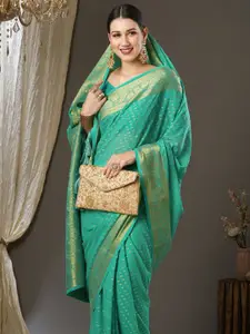 Saree mall Ethnic Motifs Woven Designed Zari Kanjeevaram Sarees