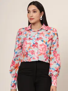 AMSWAN Women Classic Floral Opaque Printed Casual Shirt