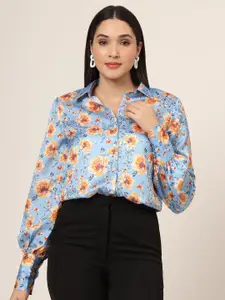 AMSWAN Women Classic Floral Printed Opaque Casual Shirt