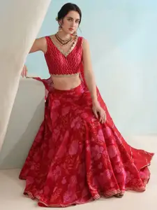 Khushal K Printed Ready To Wear Lehenga & Blouse With Dupatta