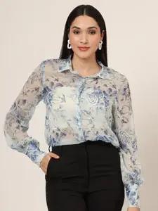 AMSWAN Women Classic Floral Printed Casual Shirt