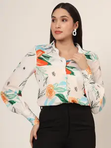 AMSWAN Women Classic Floral Opaque Printed Casual Shirt