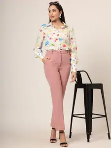 AMSWAN Women Classic Floral Opaque Printed Casual Shirt