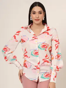 AMSWAN Women Classic Opaque Printed Casual Shirt