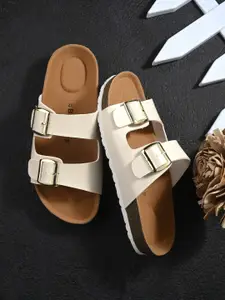 BRISKERS Women Open Toe Flats with Buckles