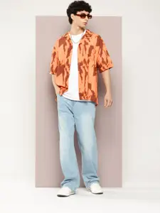 Kook N Keech Short Sleeves Abstract Printed Casual Oversized Shirt