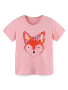 StyleCast Girls Animal Graphic Printed Round Neck T-shirt