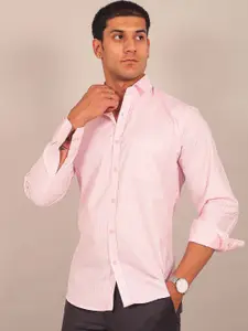 BLUEBIRD Men Micro Checks Spread Collar Comfort Opaque Formal Shirt