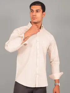 BLUEBIRD Men Micro Checks Spread Collar Comfort Opaque Formal Shirt