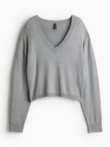 H&M Women Fine-Knit V-Neck Jumper