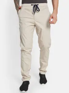 Octave Men Solid Cotton Mid Rise Regular Track Pants