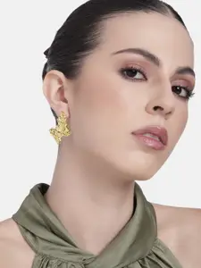 Estele Gold-Plated Contemporary Stud Earrings