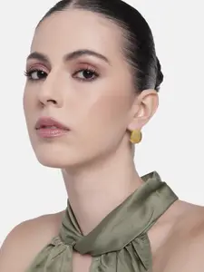 Estele Gold Plated Fashionable Demifine Statement Stud Earrings