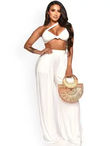 MIAKEE One Shoulder Crop Top With Trousers