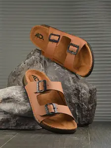 aadi Men Buckle Open Toe Sliders Flip Flops
