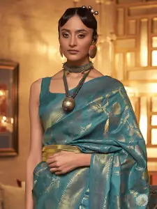 Mitera Ethnic Motifs Zari Woven Banarasi Saree