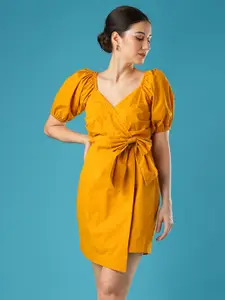 Globus Puff Sleeve Wrap Dress