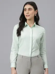 English Navy Women Opaque Formal Shirt
