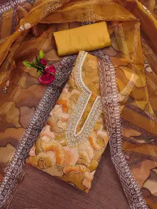 KIMISHA Ethnic Motifs Embroidered Sequinned Unstitched Dress Material