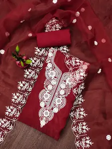 KIMISHA Floral Embroidered Unstitched Dress Material