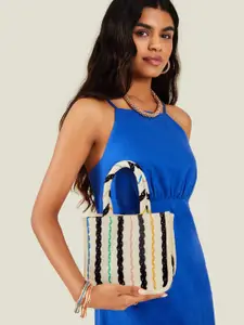 Accessorize Women Stripe Embroidered Hand Bag