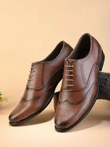 Provogue Men Round Toe Formal Brogues