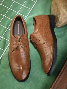 Provogue Men Textured Lace-Ups Formal Derbys