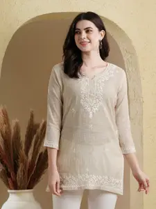 ADA Embroidered Thread Work Thread Work Cotton Kurti