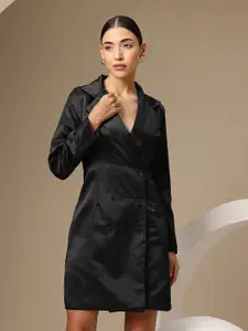 Chemistry Satin Finish Formal Wrap Dress