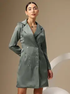 Chemistry Satin Finish Formal Wrap Dress