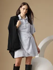 Chemistry Pure Cotton Striped A-Line Mini Dress