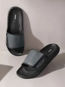 FCUK Men Sliders with Brand Logo Detail