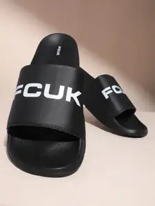 FCUK Men Brand Logo Printed Sliders