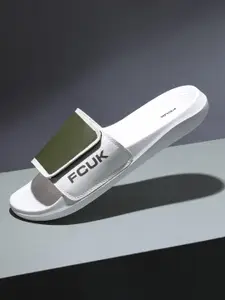 FCUK Men Brand Logo Printed Sliders