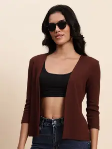 UnaOne Ribbed Pure Cotton Open Front Shrug