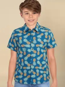 Allen Solly Junior Boys Spread Collar Conversational Printed Opaque Printed Casual Shirt
