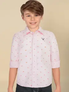 Allen Solly Junior Boys Micro Ditsy Printed Slim Fit Opaque Printed Casual Shirt