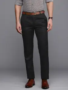 Raymond Men Textured Slim Fit Formal Trousers