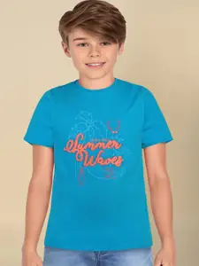 Allen Solly Junior Boys Typography Printed Applique T-shirt