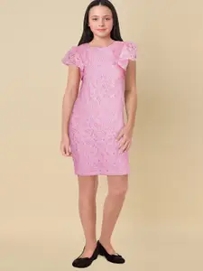 Allen Solly Junior Girls Flutter Sleeve A-Line Dress