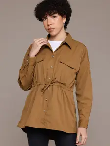 The Roadster Lifestyle Co. Women Pure Cotton Casual Shirt with Belt