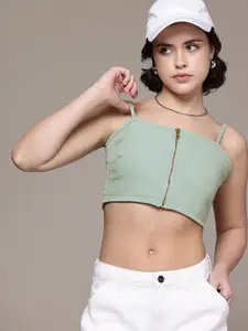 The Roadster Life Co. Shoulder Straps Pure Cotton Denim Crop Cami Top