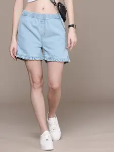 The Roadster Life Co. Women Wide Leg Pure Cotton Denim Shorts