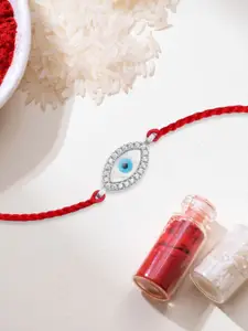 Zavya 925 Sterling Silver Evil Eye Charm Rakhi bracelet