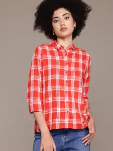 The Roadster Lifestyle Co. Longline Checked Casual Shirt