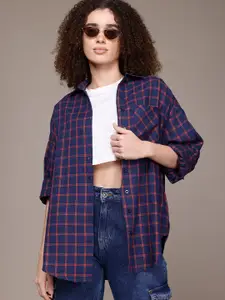 The Roadster Lifestyle Co. Checked Longline Casual Shirt