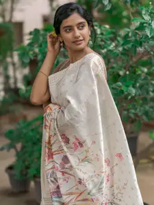 Saree mall Floral Zari Sungudi Sarees